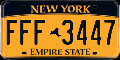 NY license plate FFF3447