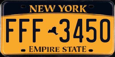 NY license plate FFF3450
