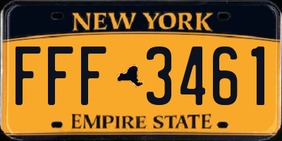 NY license plate FFF3461