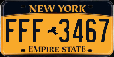NY license plate FFF3467