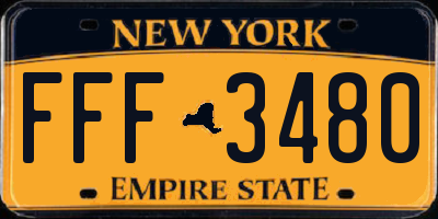 NY license plate FFF3480