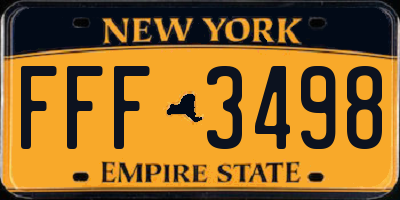 NY license plate FFF3498
