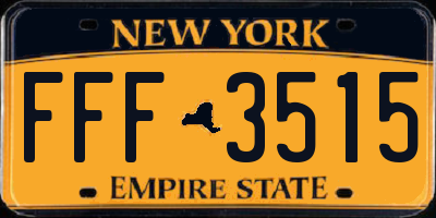 NY license plate FFF3515