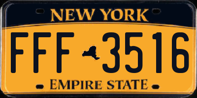 NY license plate FFF3516