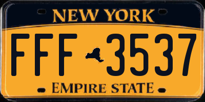NY license plate FFF3537