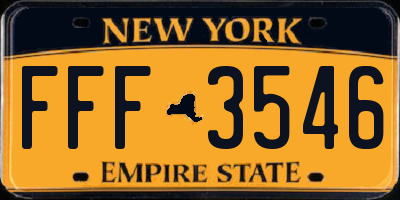 NY license plate FFF3546