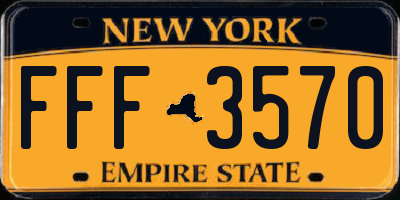 NY license plate FFF3570