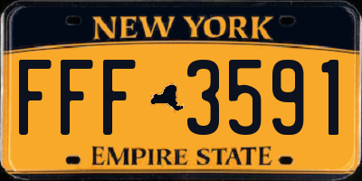 NY license plate FFF3591
