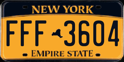 NY license plate FFF3604
