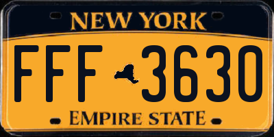 NY license plate FFF3630