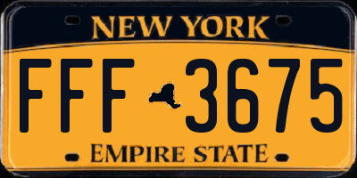 NY license plate FFF3675