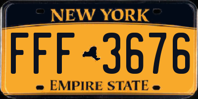 NY license plate FFF3676
