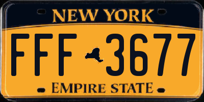 NY license plate FFF3677