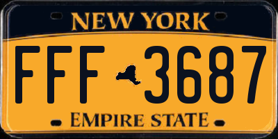 NY license plate FFF3687