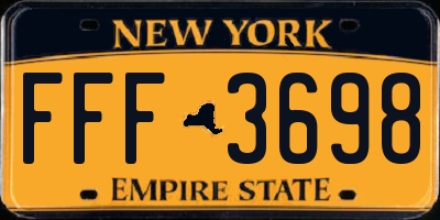 NY license plate FFF3698