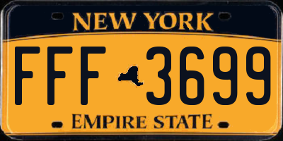 NY license plate FFF3699