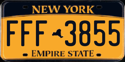 NY license plate FFF3855