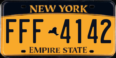 NY license plate FFF4142