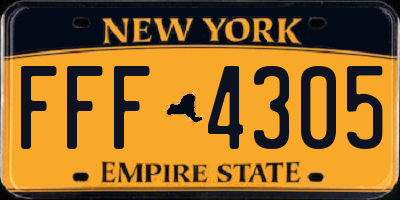 NY license plate FFF4305