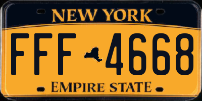 NY license plate FFF4668