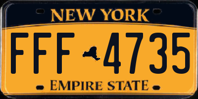 NY license plate FFF4735