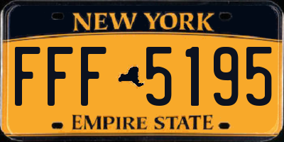 NY license plate FFF5195