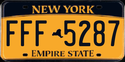 NY license plate FFF5287