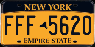 NY license plate FFF5620