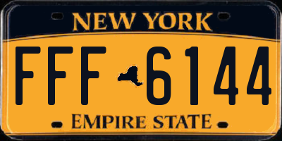 NY license plate FFF6144