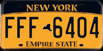 NY license plate FFF6404