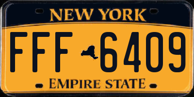 NY license plate FFF6409