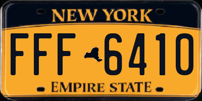 NY license plate FFF6410
