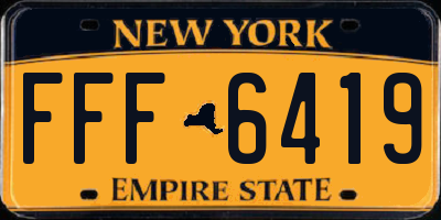 NY license plate FFF6419