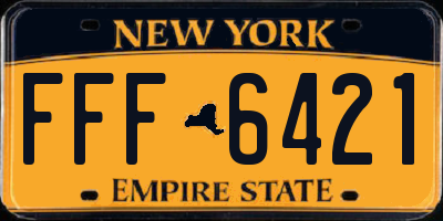 NY license plate FFF6421