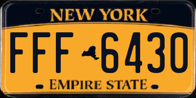 NY license plate FFF6430