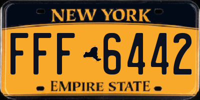 NY license plate FFF6442