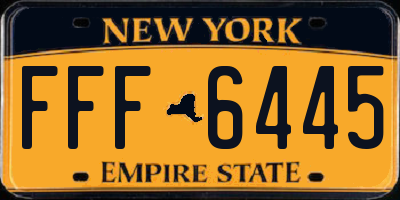 NY license plate FFF6445