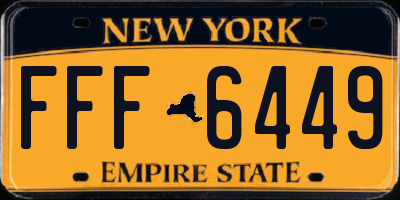 NY license plate FFF6449