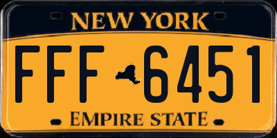 NY license plate FFF6451