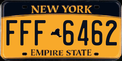 NY license plate FFF6462