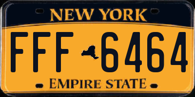NY license plate FFF6464