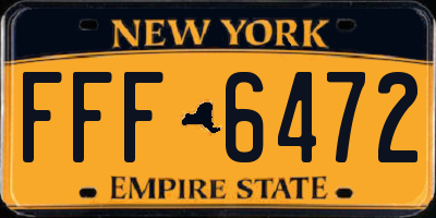NY license plate FFF6472