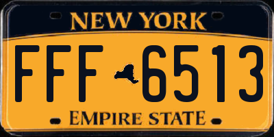 NY license plate FFF6513