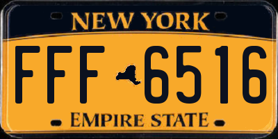 NY license plate FFF6516