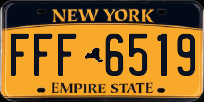 NY license plate FFF6519