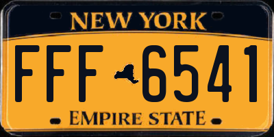 NY license plate FFF6541