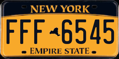 NY license plate FFF6545