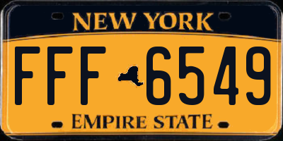 NY license plate FFF6549