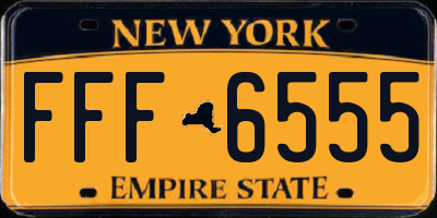 NY license plate FFF6555