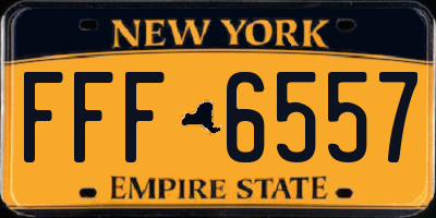 NY license plate FFF6557